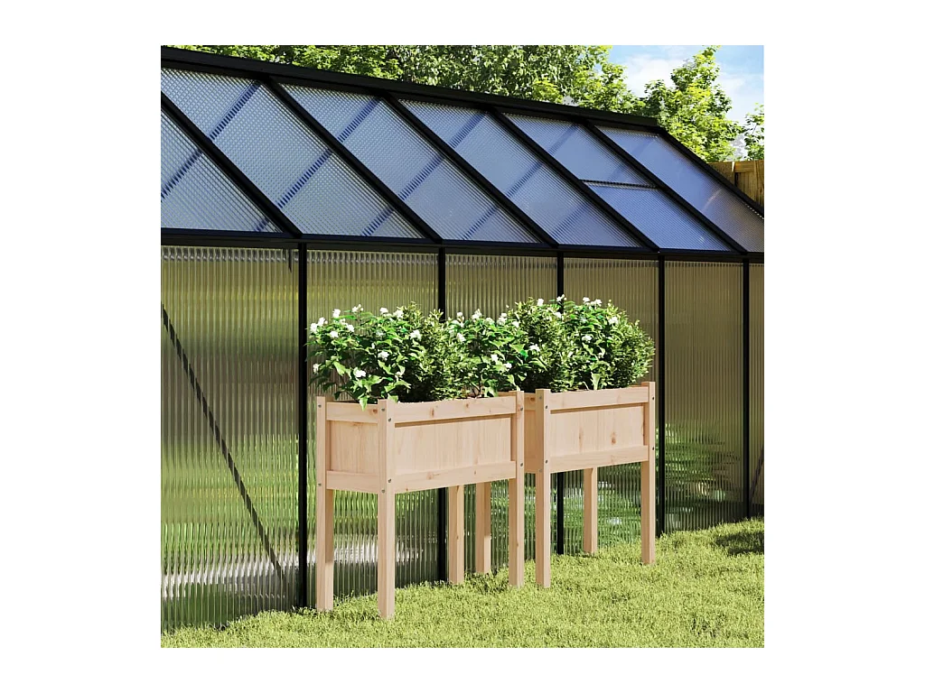 Vasos/floreiras de jardim com pernas 2 peças pinho maciço
