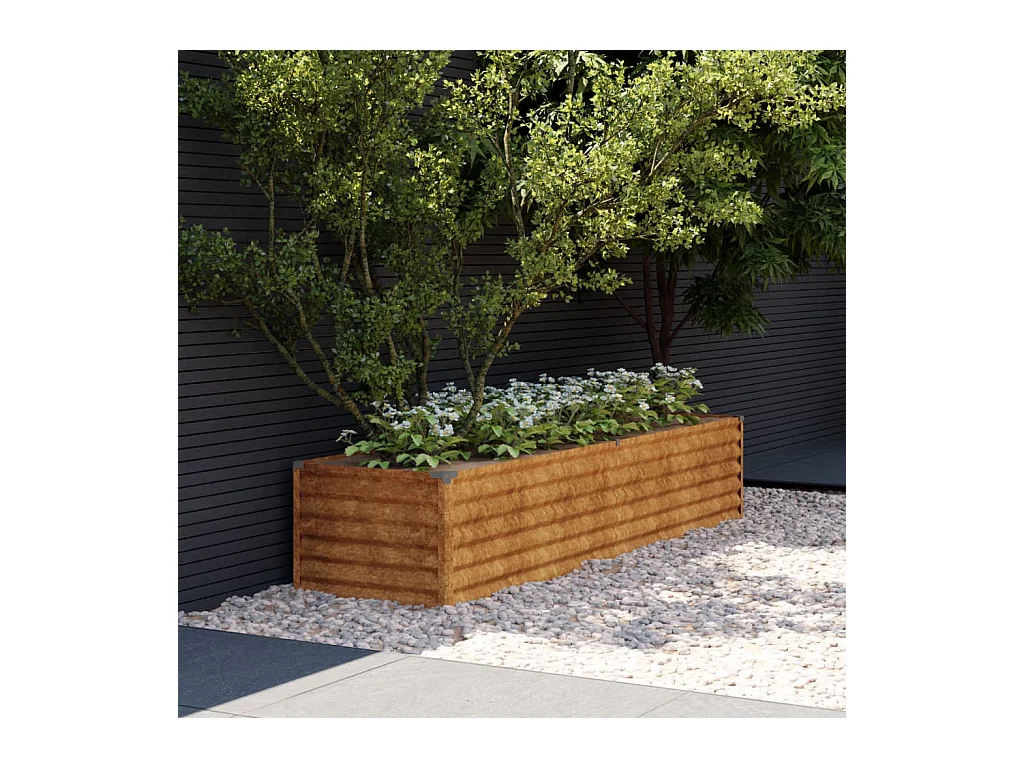 Jardinera acero corten 194x50x36 cm
