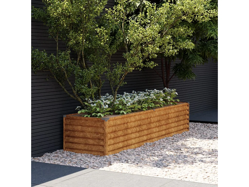 Jardinera acero corten 194x50x36 cm