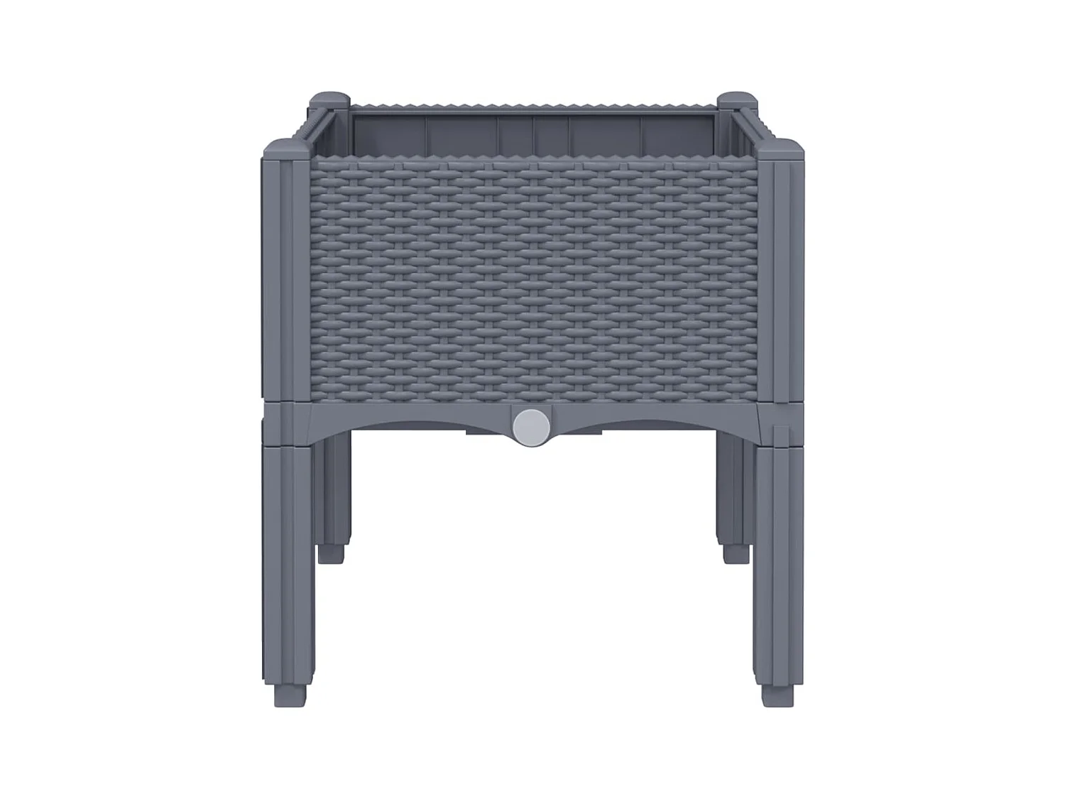 Vaso/floreira de jardim c/ pernas 40x40x42 cm PP cinzento