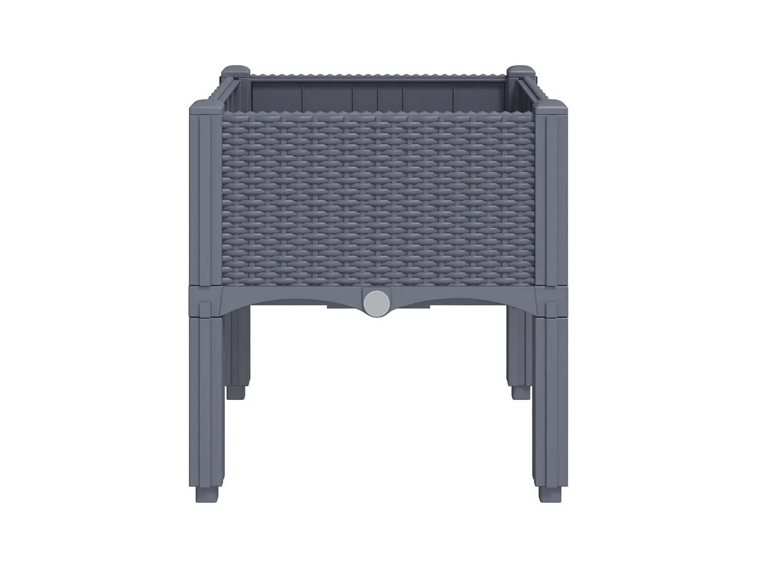 Vaso/floreira de jardim c/ pernas 40x40x42 cm PP cinzento