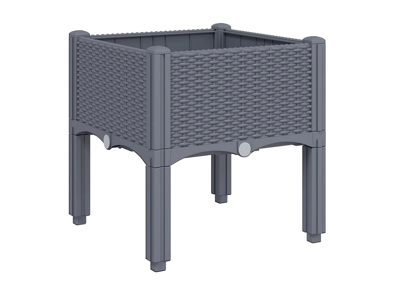 Jardinera con patas PP gris 40x40x42 cm