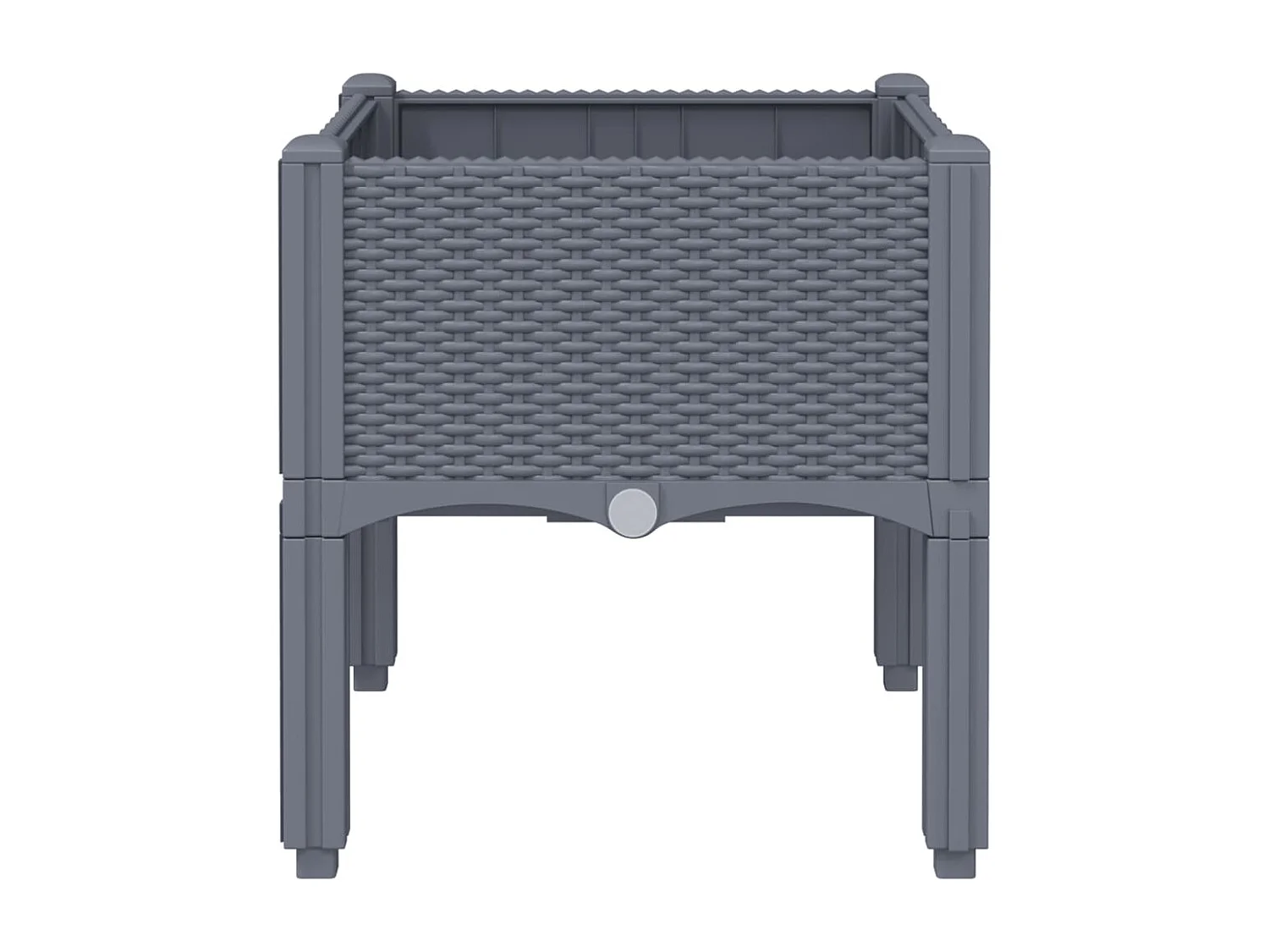Jardinera con patas PP gris 40x40x42 cm