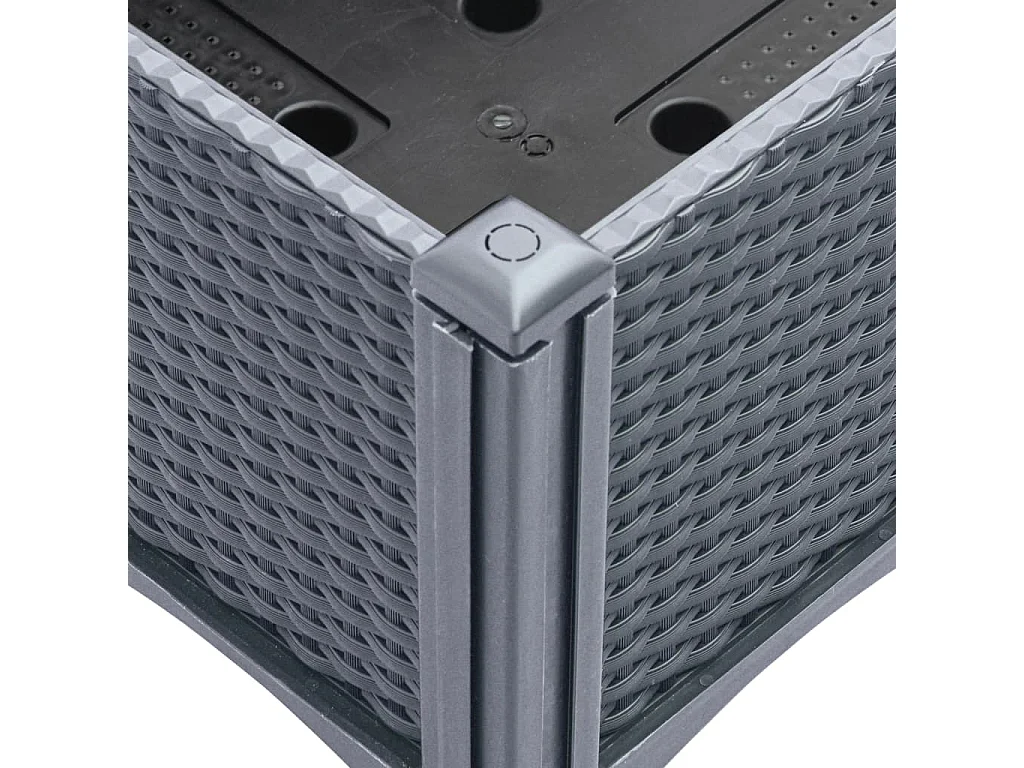 Jardinera con patas PP gris 40x40x42 cm