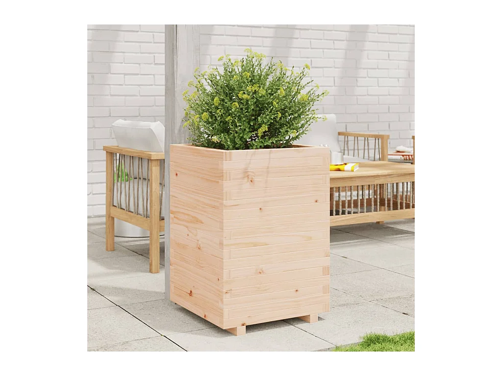 Jardinière 50x50x72,5 cm bois de pin massif