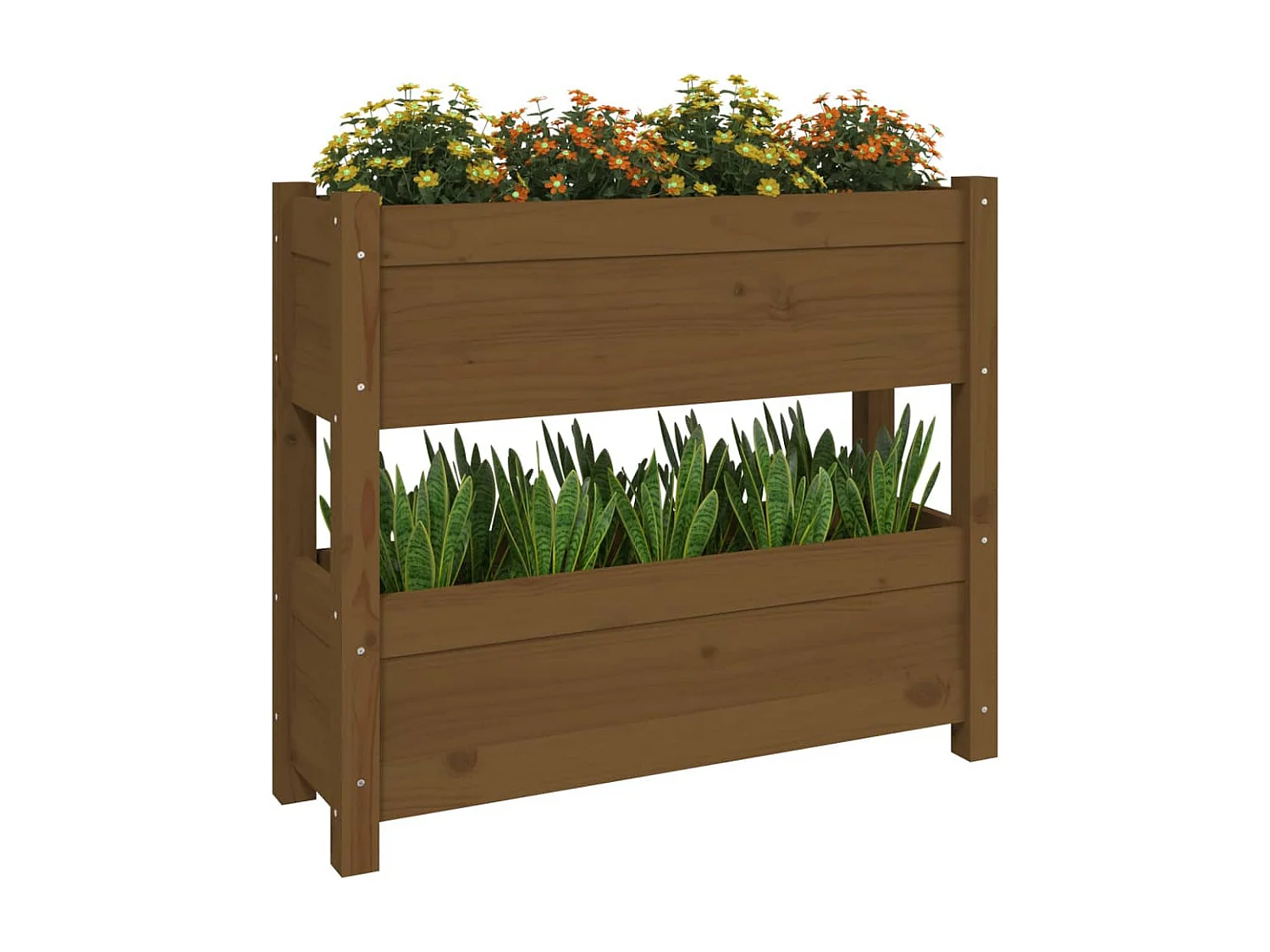 Jardinière Marron miel 77x25x66 cm Bois massif de pin