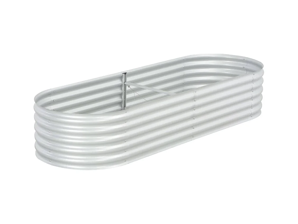 Lit surélevé de jardin 240x80x44 cm Acier galvanisé Argenté