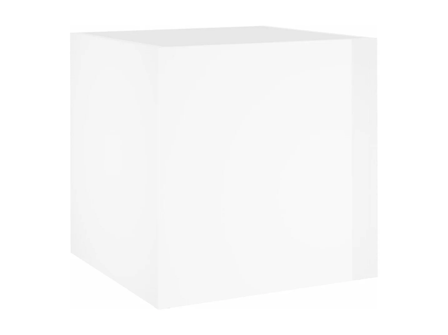 Jardinera de madera contrachapada blanco brillante 40x40x40 cm