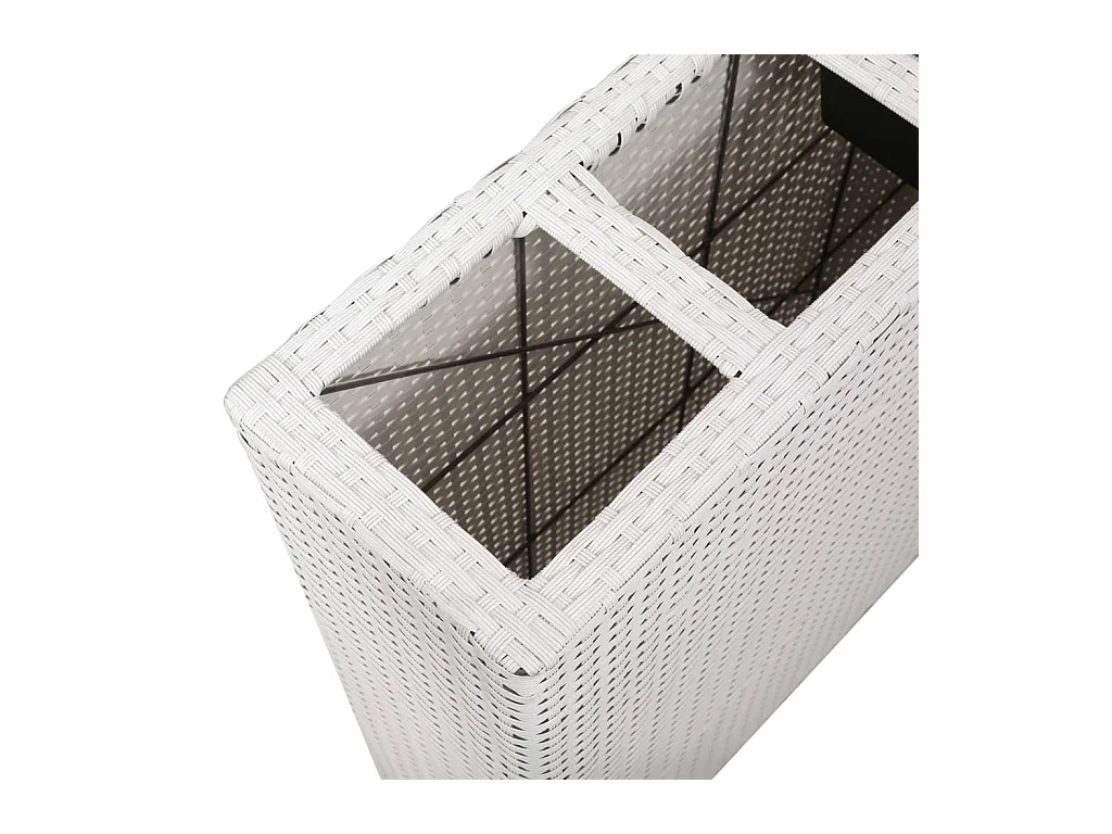Arriate con 4 macetas de ratán sintético blanco