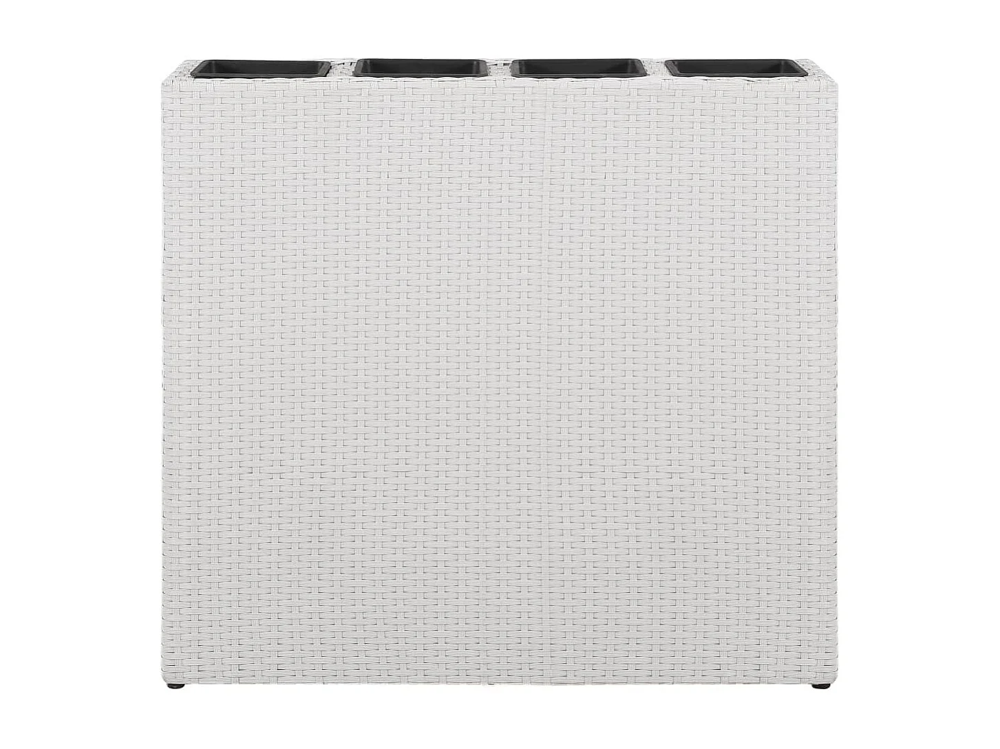 Floreira com 4 vasos vime PE branco