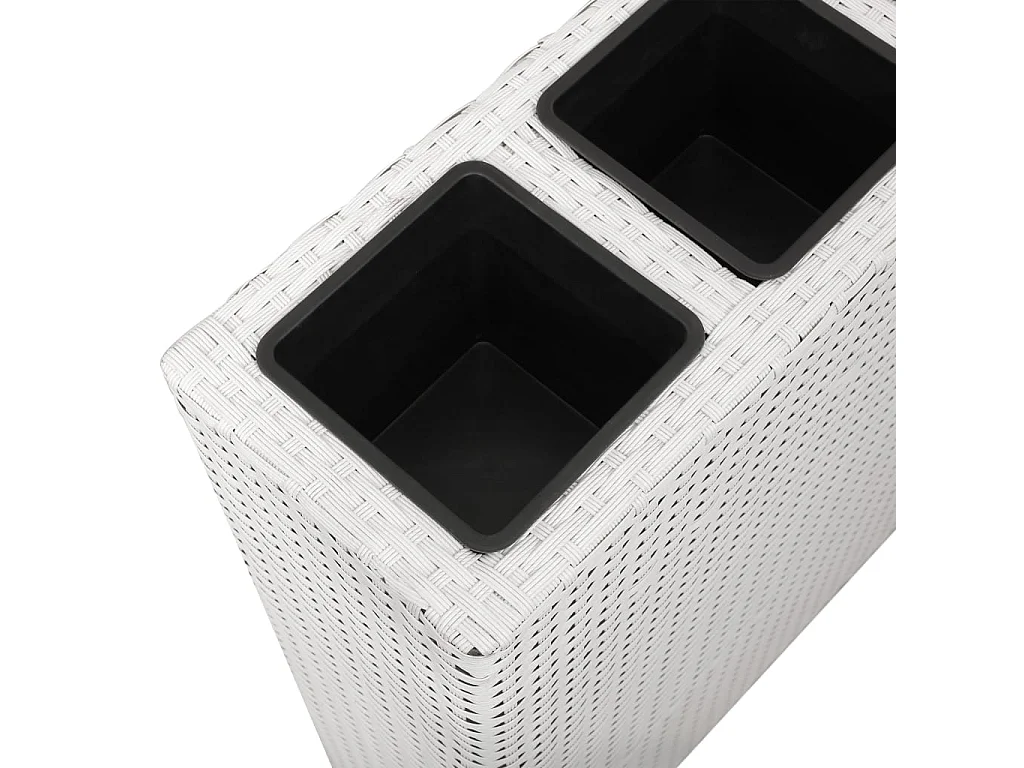 Floreira com 4 vasos vime PE branco