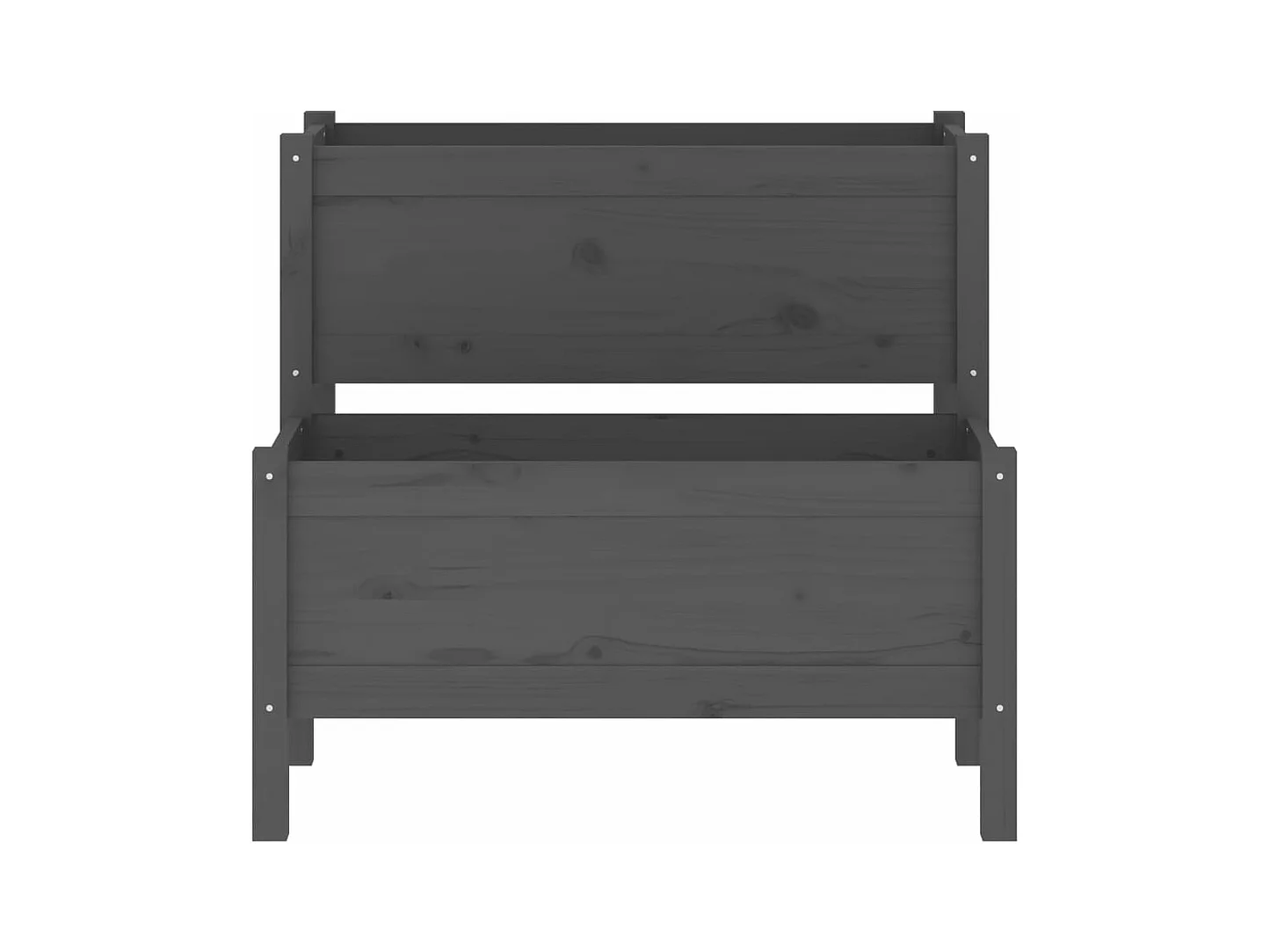Jardinière Gris 84,5x84x75 cm Bois massif de pin