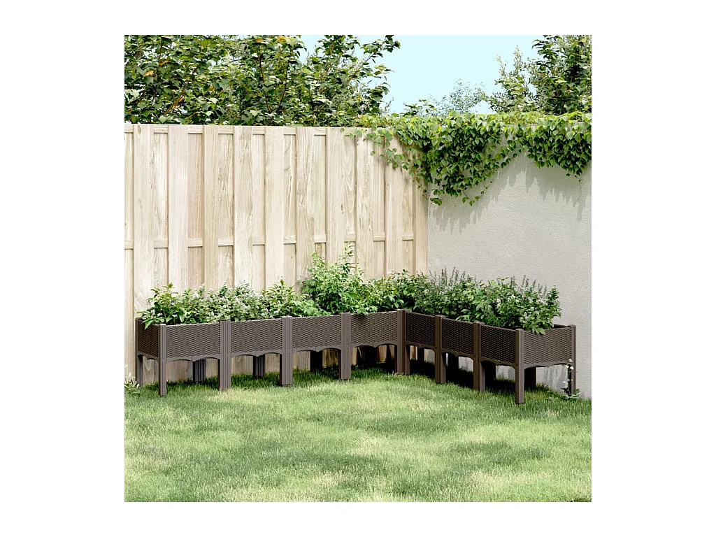 Vaso/floreira de jardim c/ pernas 200x160x42 cm PP castanho