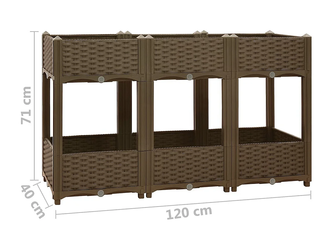 Arriate 120x40x71 cm polipropileno