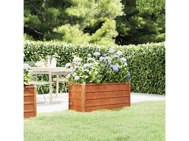Canteiro de jardim 100x40x45 cm aço corten cor enferrujado