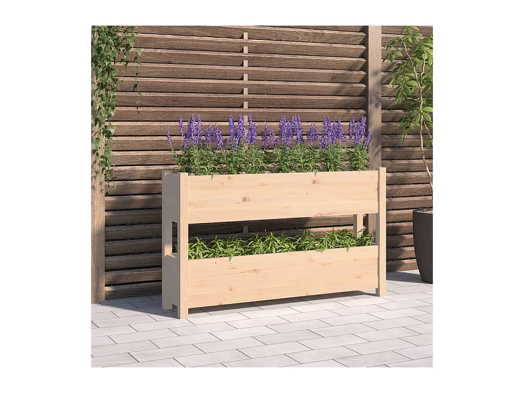 Jardinière 112x25x66 cm Bois massif de pin
