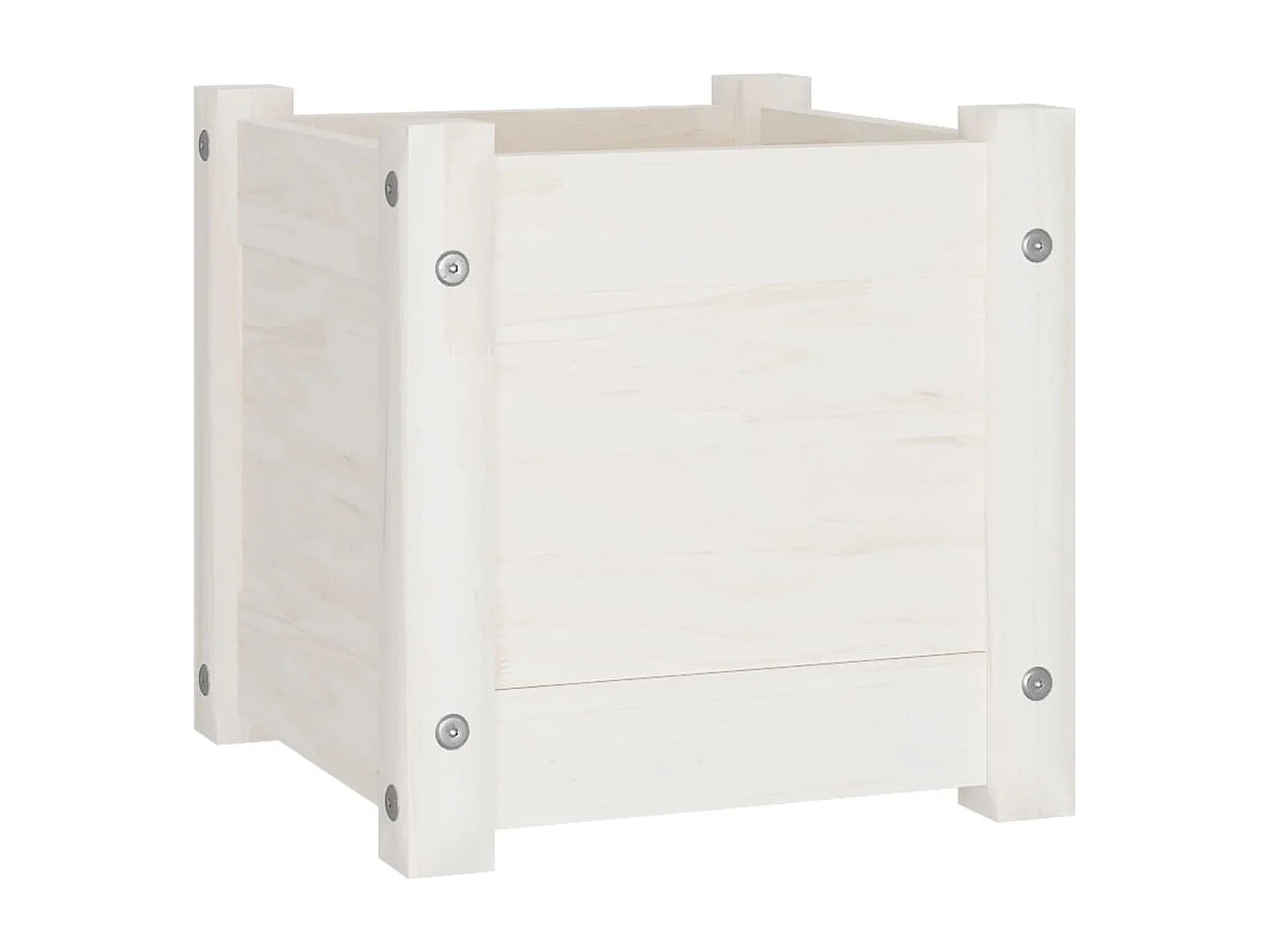 Vaso/floreira de jardim 31x31x31 cm pinho maciço branco