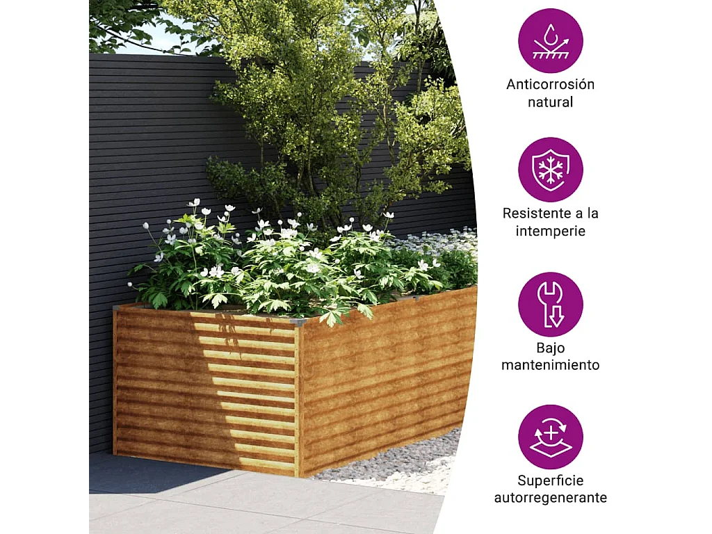 Lit surélevé de jardin 479x100x69 cm acier corten