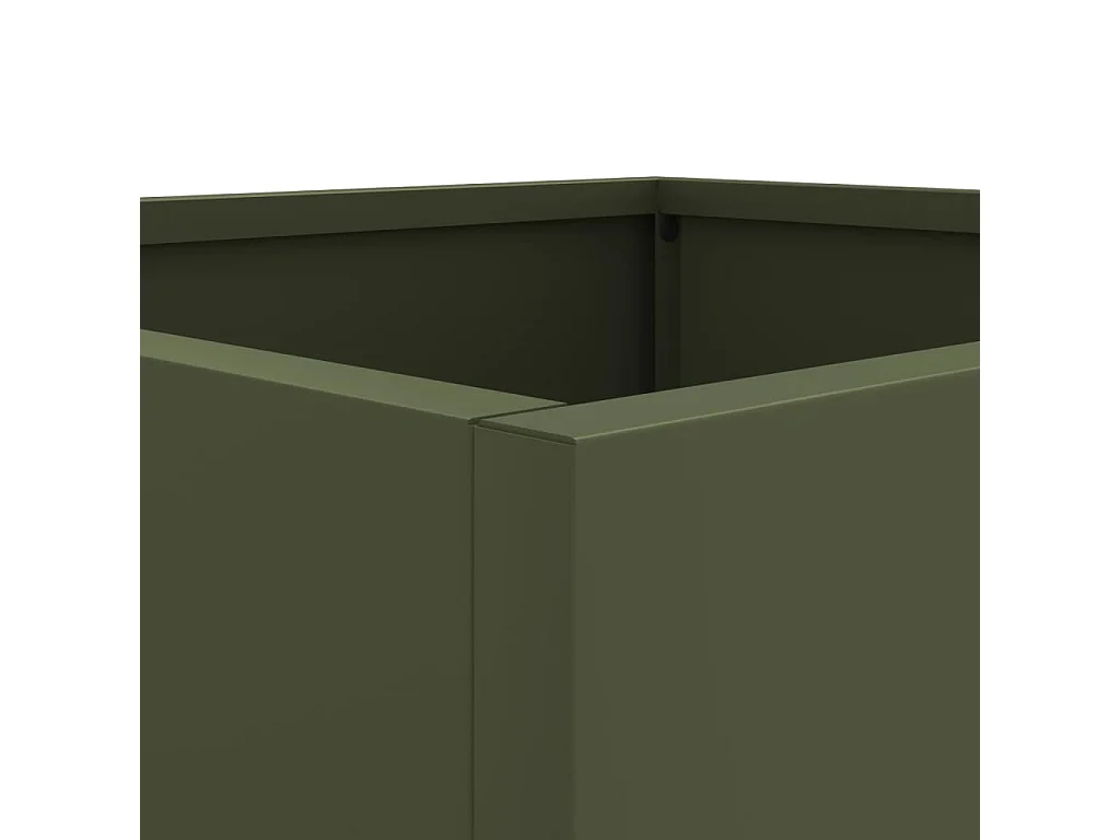 Jardineras 2 unidades acero laminado en frío verde oliva 49x47x46 cm