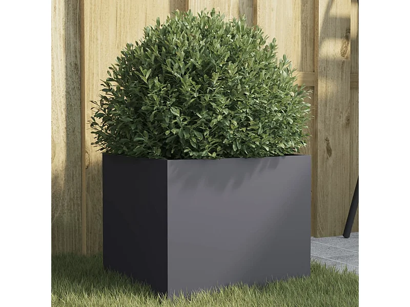 Jardinière anthracite 32x30x29 cm acier laminé à froid