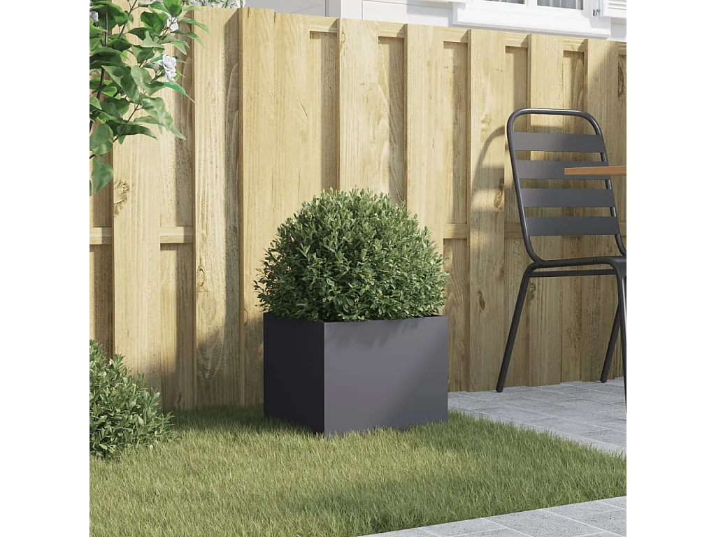 Jardinière anthracite 32x30x29 cm acier laminé à froid