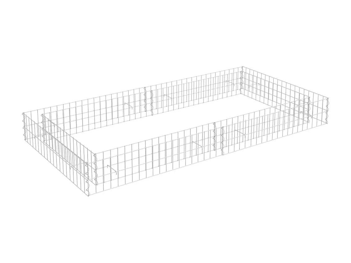 Lit surélevé à gabion Acier galvanisé 200x100x20 cm