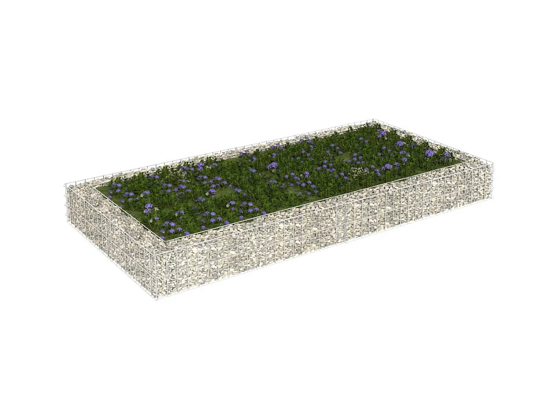 Lit surélevé à gabion Acier galvanisé 200x100x20 cm