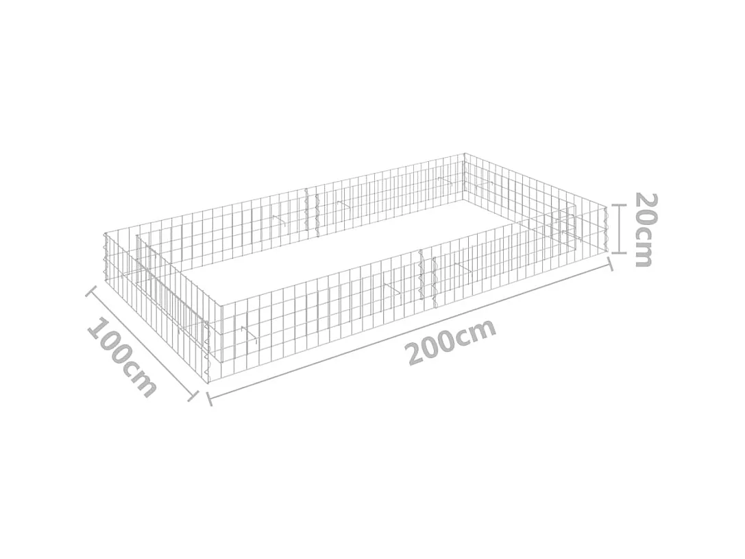 Arriate de gaviones de acero 200x100x20 cm