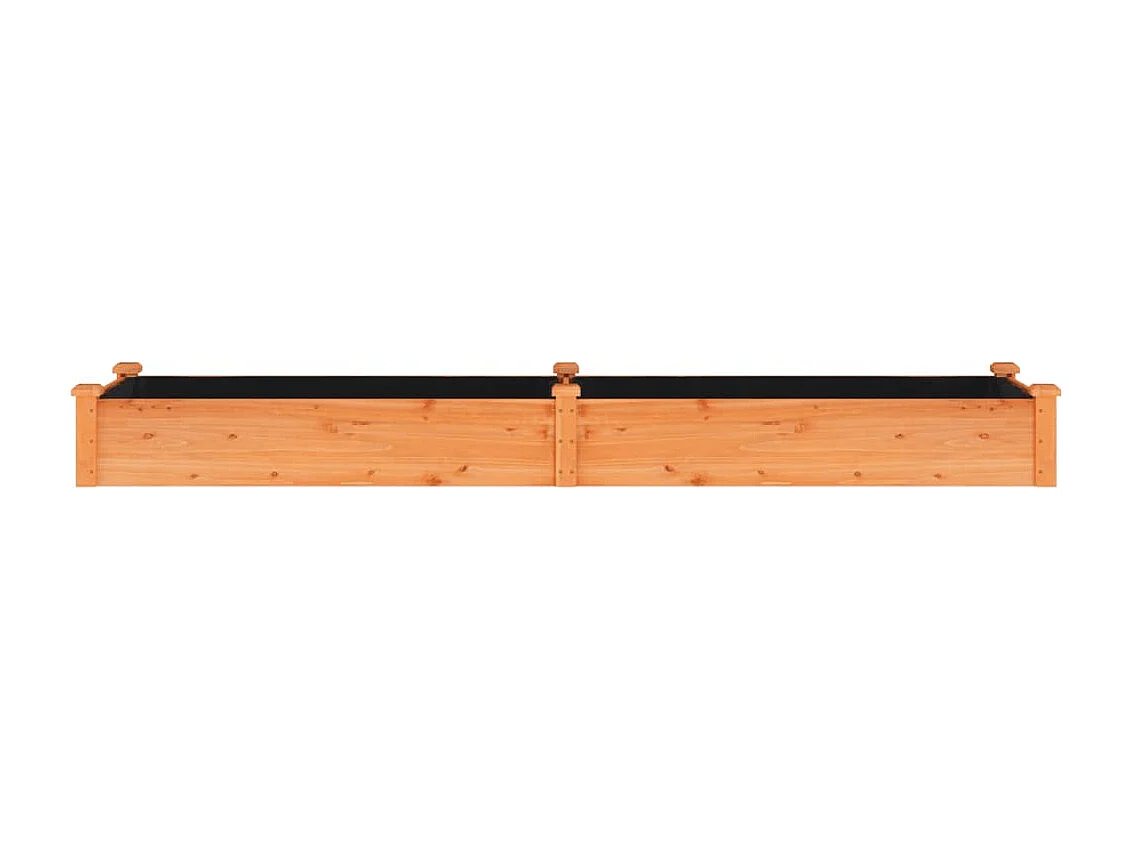 Lit surélevé de jardin doublure 240x60x25 cm bois massif sapin