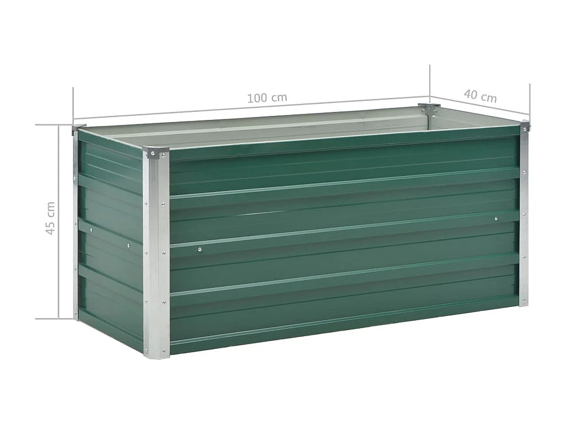 Lit surélevé de jardin Acier galvanisé 100x40x45 cm Vert
