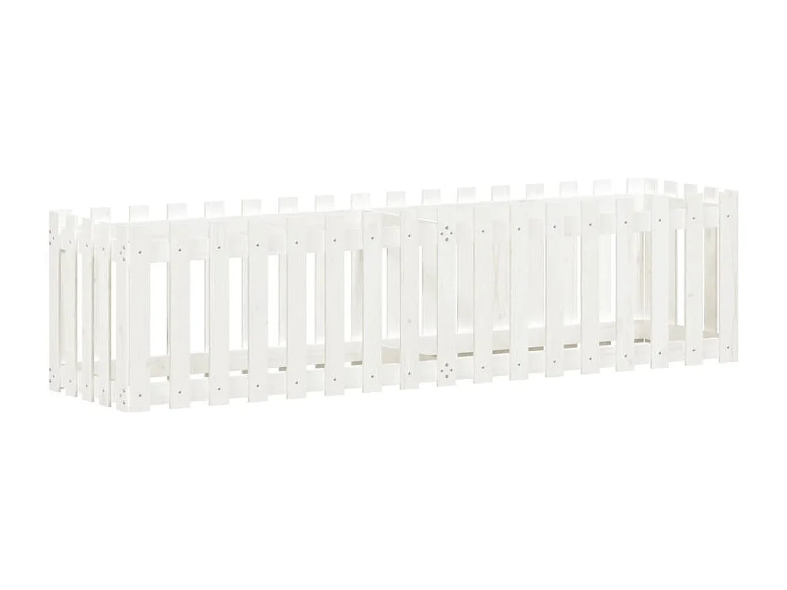 Canteiro elevado design cerca 200x50x50 cm pinho maciço branco