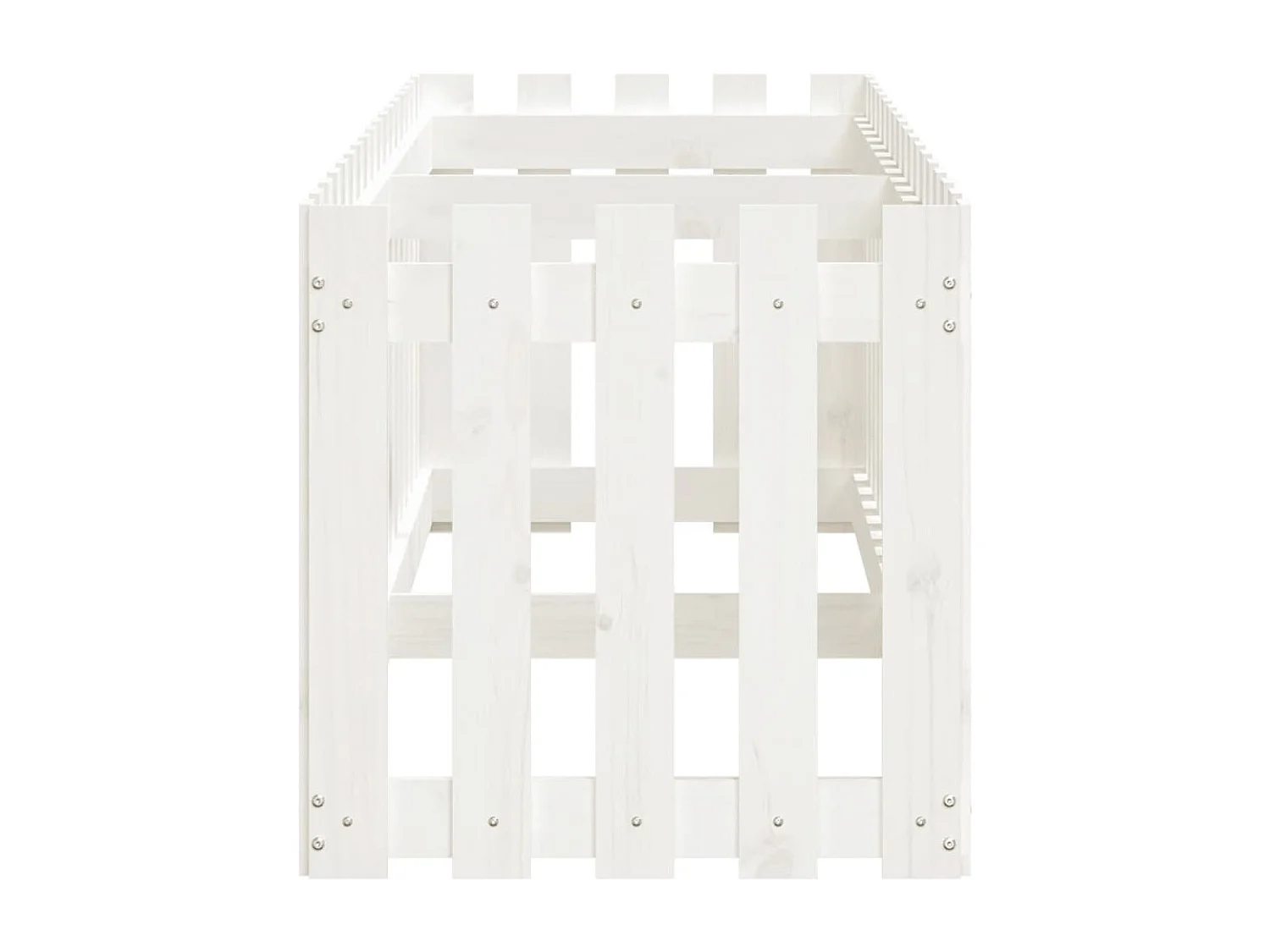 Canteiro elevado design cerca 200x50x50 cm pinho maciço branco