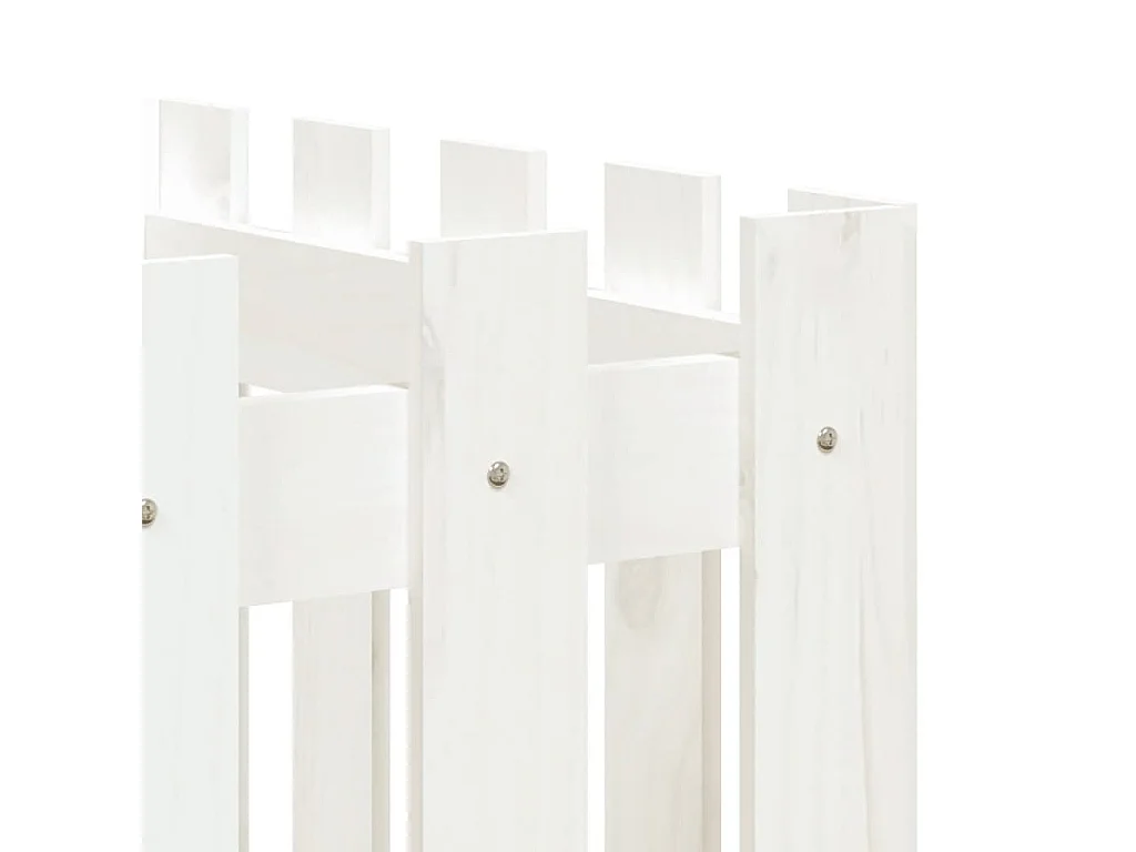 Canteiro elevado design cerca 200x50x50 cm pinho maciço branco