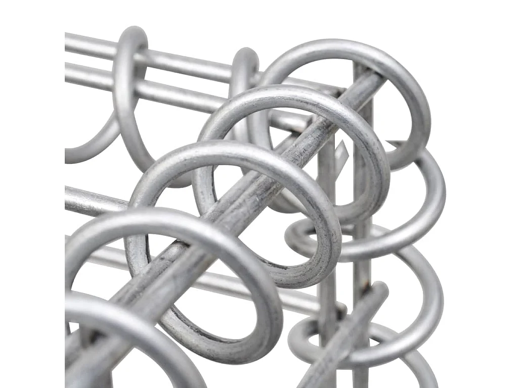 Lit surélevé à gabion en trapèze Acier galvanisé 100x20x100 cm