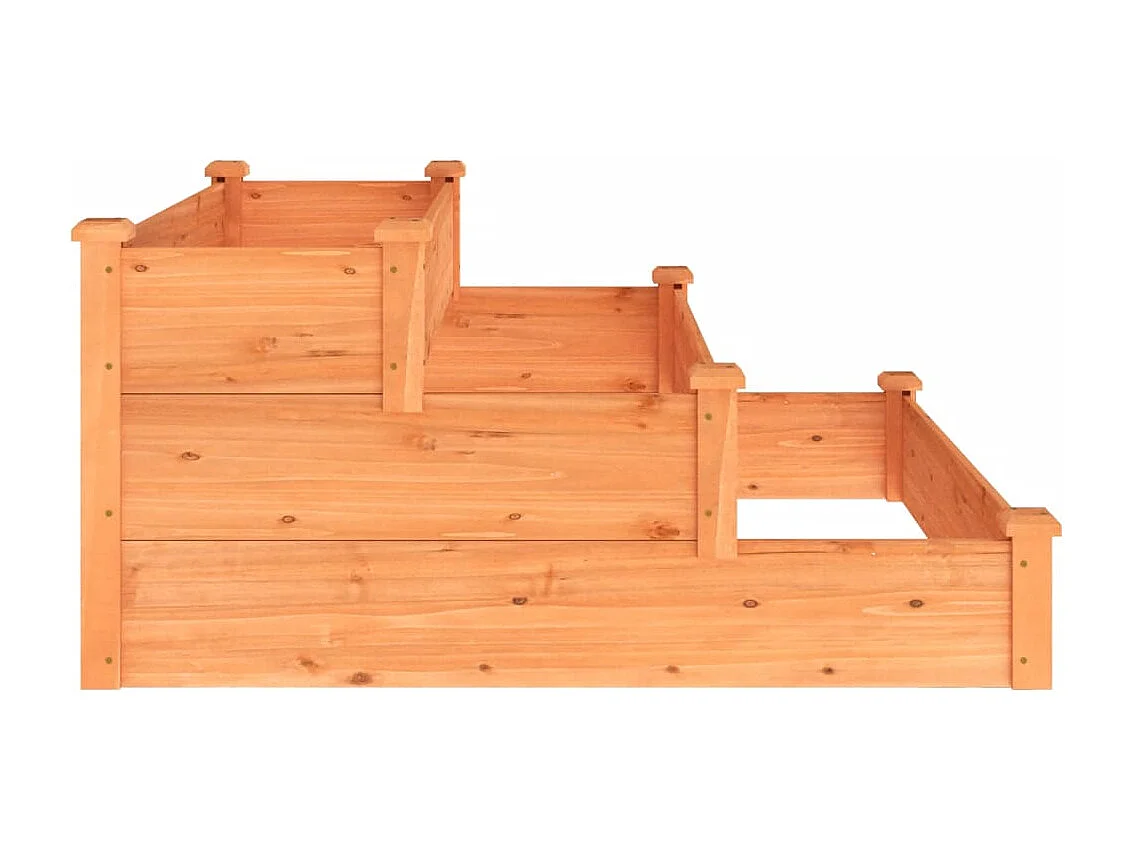 Jardinera arriate madera maciza de abeto marrón 120x120x56 cm