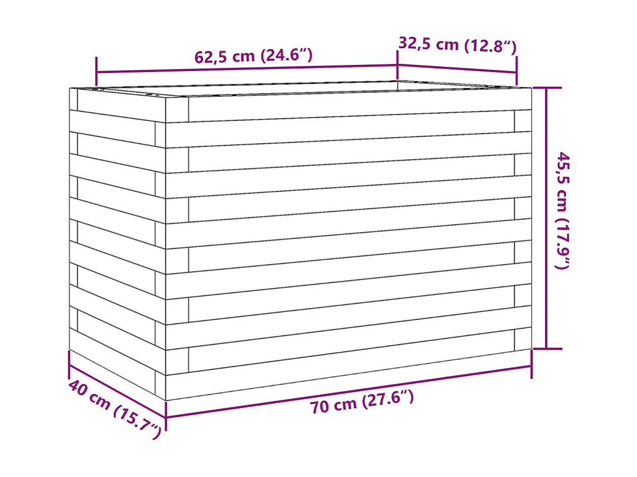 Jardinière 70x40x45,5 cm bois massif douglas