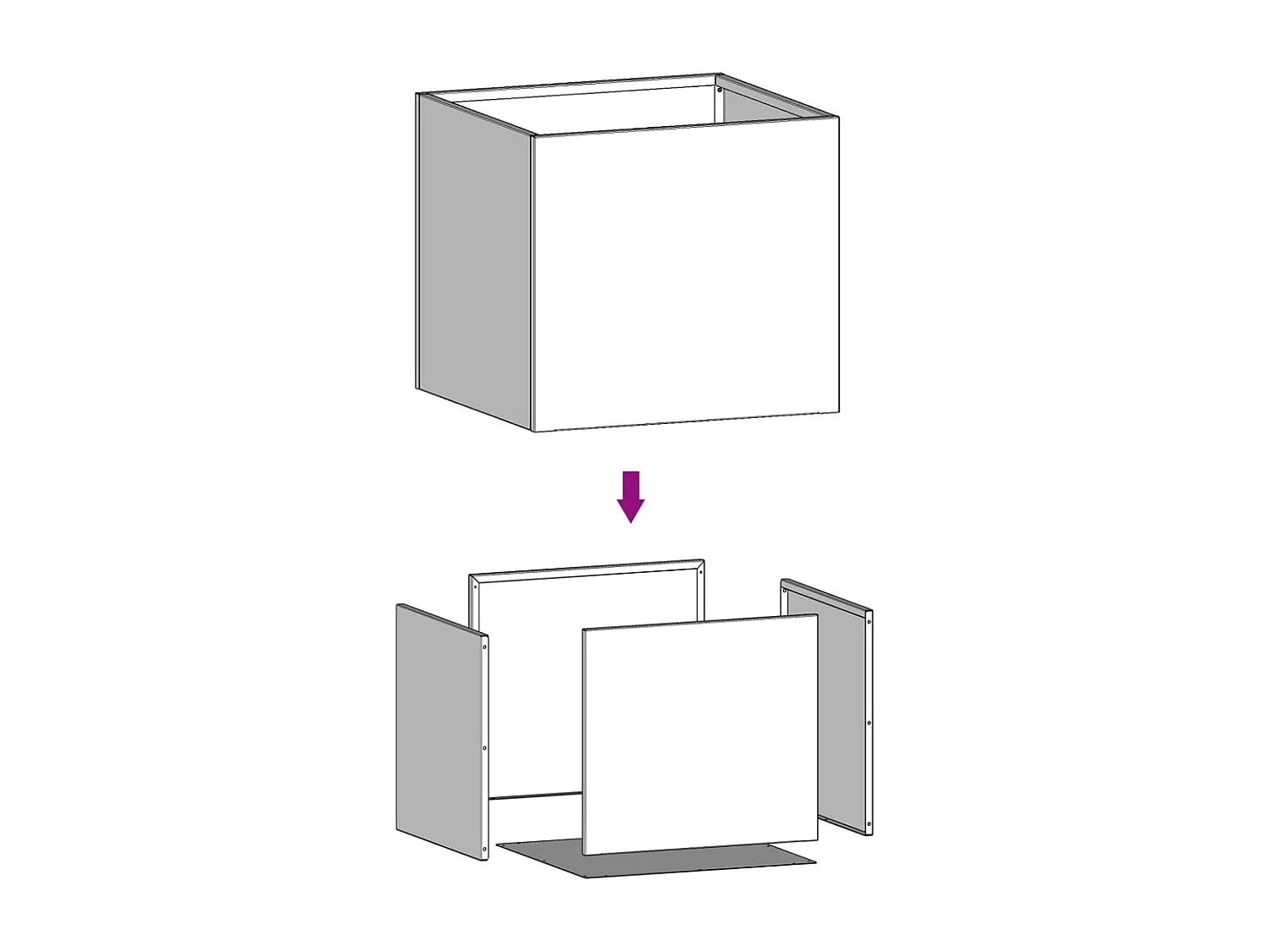 Vaso/floreira 42x40x39 cm aço galvanizado prateado