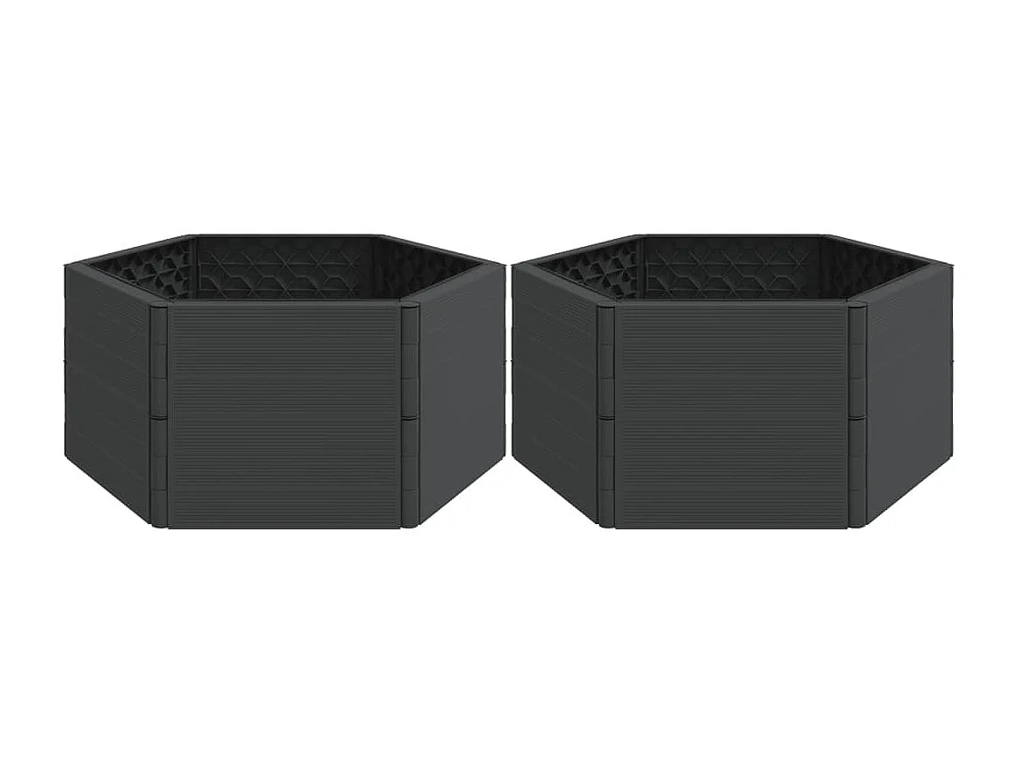 Jardineras 2 unidades PP gris antracita
