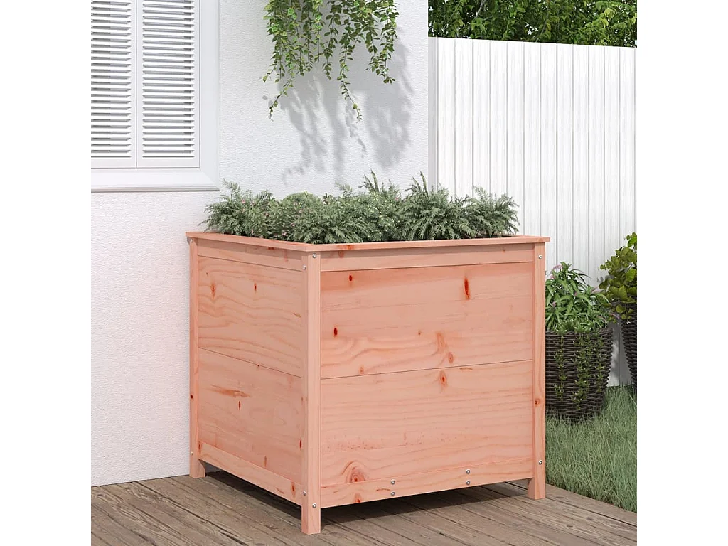 Vaso/floreira de jardim 82,5x82,5x78 cm madeira douglas maciça