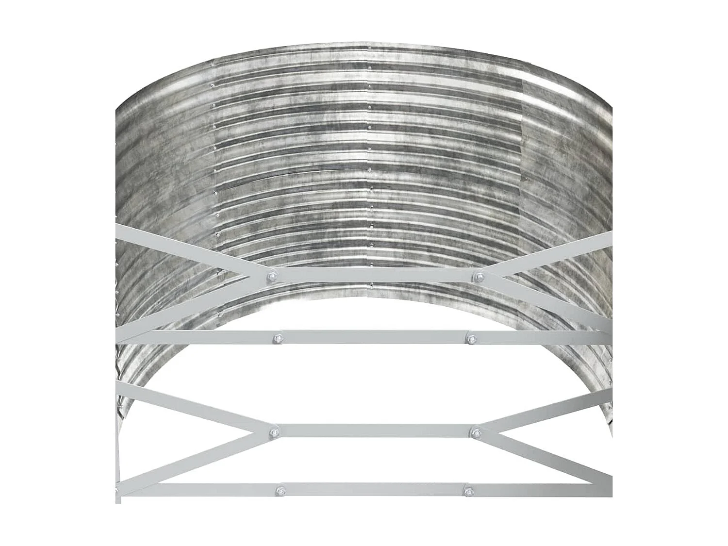 Canteiro elevado jardim 175x100x68 aço revestido a pó prateado