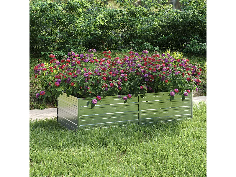 Lit surélevé de jardin 160x80x45 cm Acier galvanisé Argenté