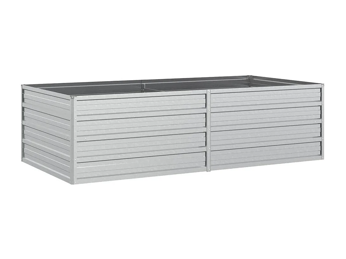 Lit surélevé de jardin 160x80x45 cm Acier galvanisé Argenté