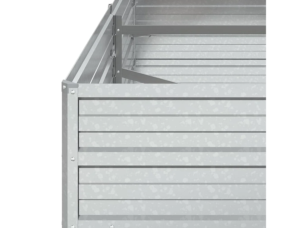 Arriate de acero galvanizado plateado 160x80x45 cm