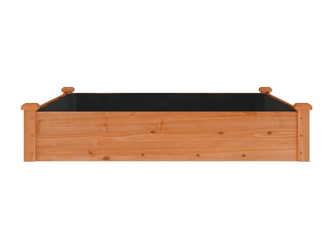 Jardinera arriate forro madera maciza abeto marrón 120x120x25cm