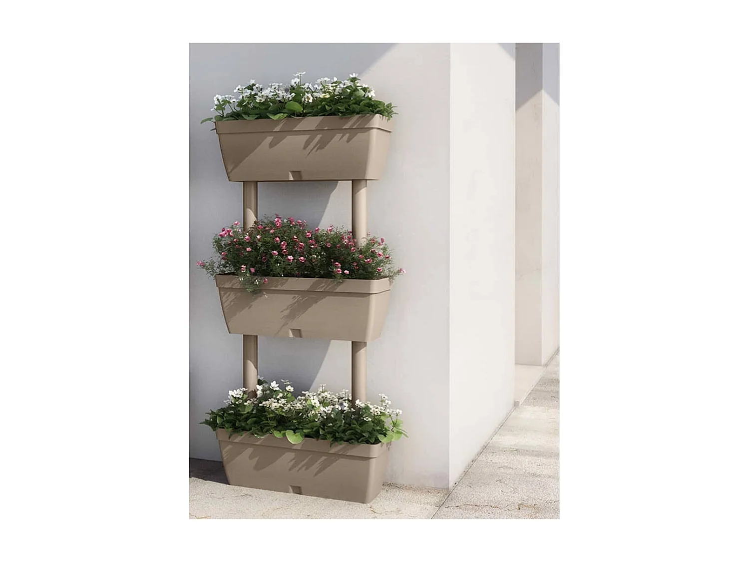 Jardineras 6 unidades gris taupe 100 cm