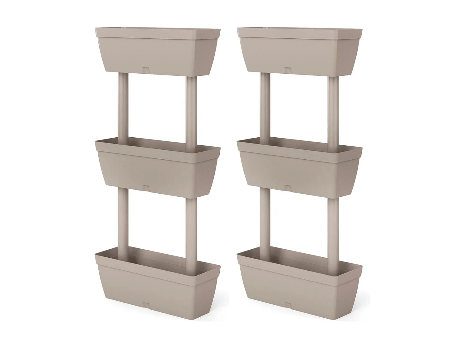 Jardineras 6 unidades gris taupe 100 cm