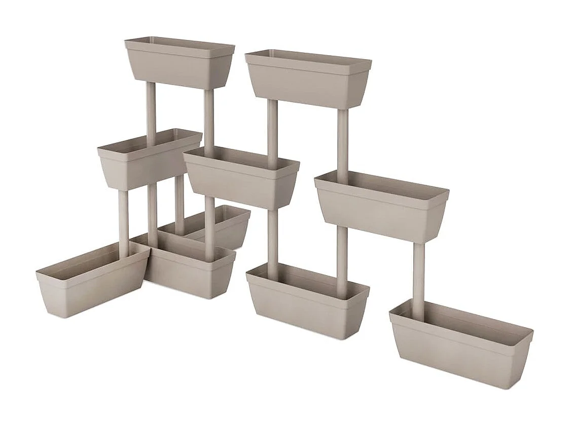 Jardineras 6 unidades gris taupe 100 cm