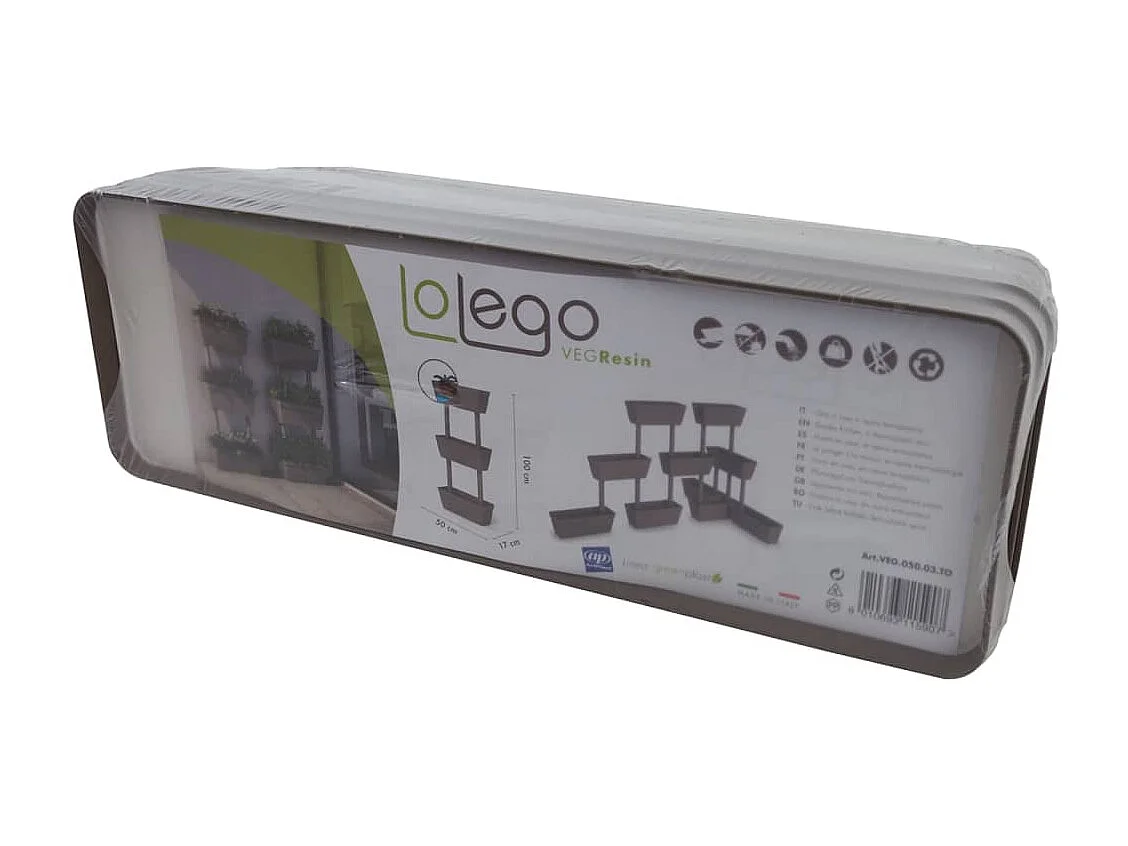 Jardineras 6 unidades gris taupe 100 cm