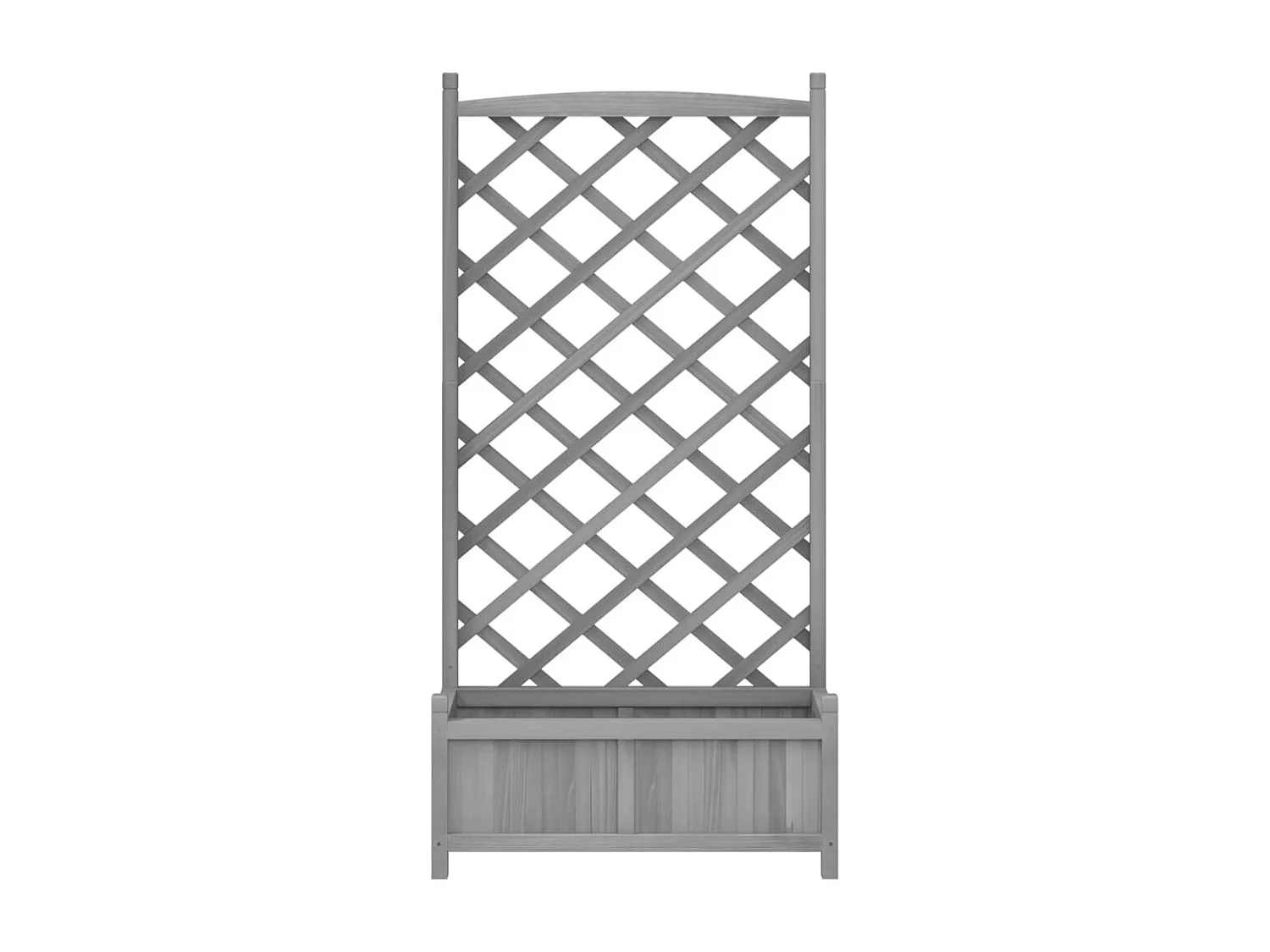 Jardinera con enrejado madera maciza de abeto gris