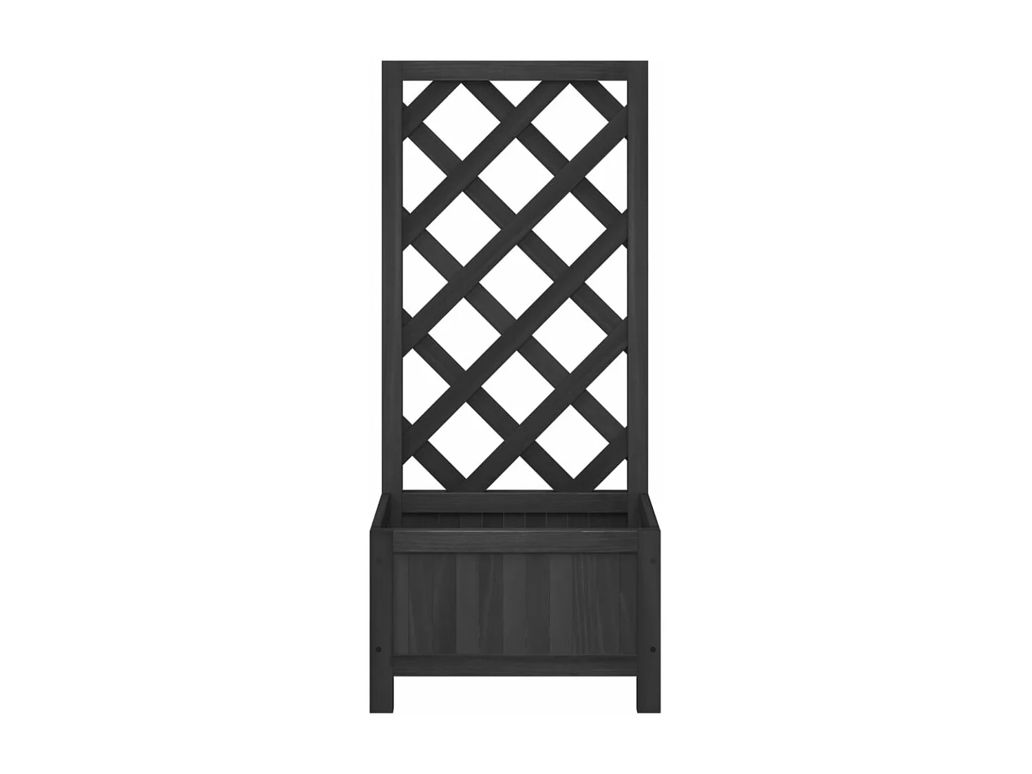 Vaso/floreira com treliça madeira de abeto maciça preto